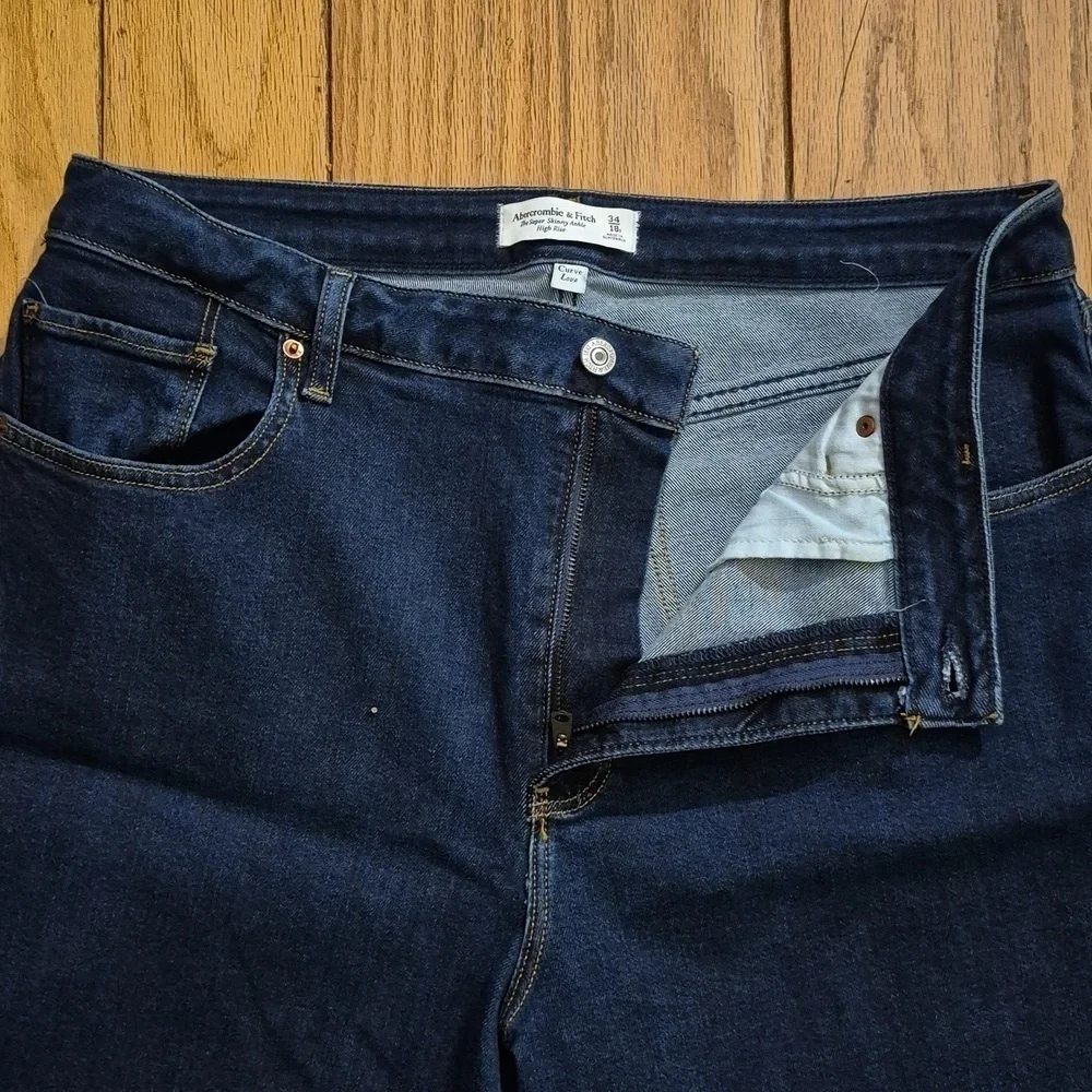 Abercrombie Fitch Curve Love High Rise Super Skinny Ankle Jeans Sz 34/18